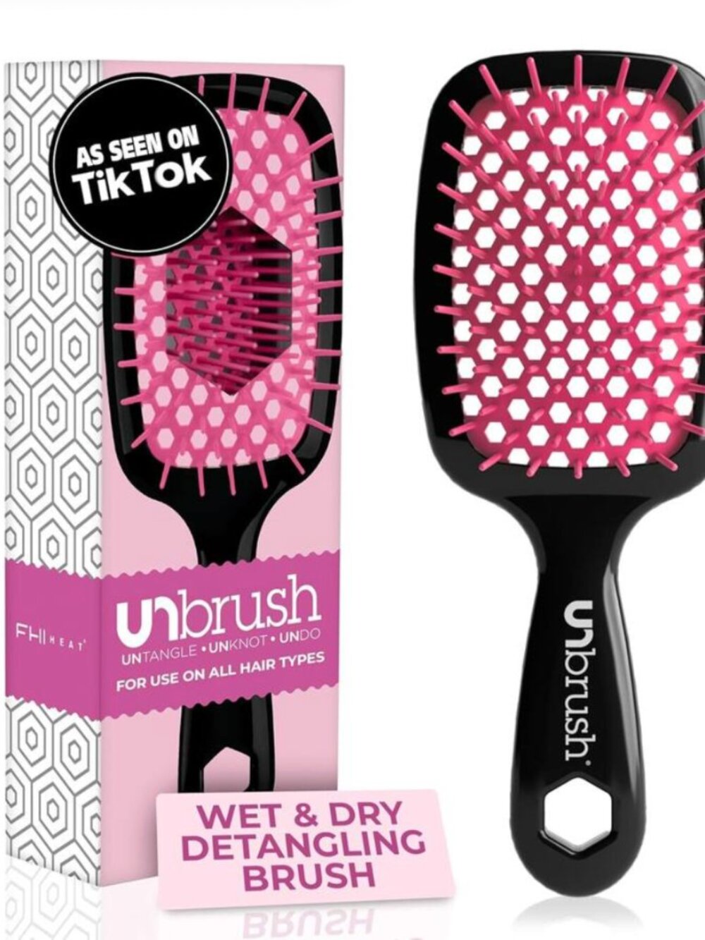 FHI Heat UNbrush Wet/Dry Detangling Hair Brush with DuoFlex Anti-Static Bristle